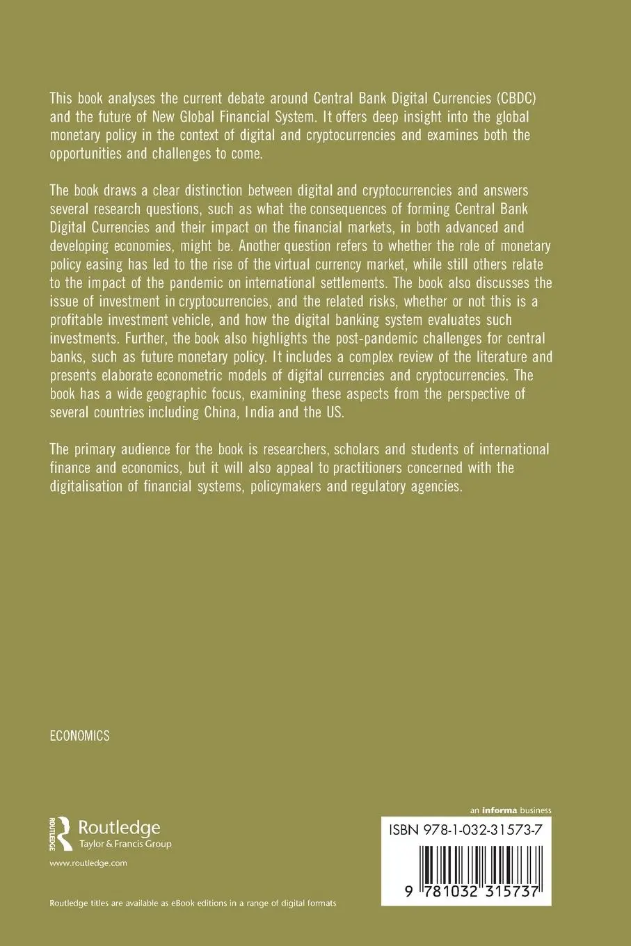 Rückseite: 9781032315737 | Digital Currencies and the New Global Financial System | Aneja (u. a.)