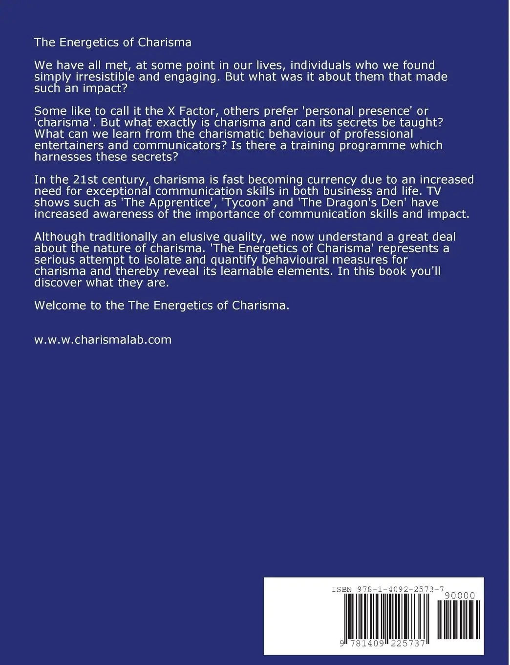 Rückseite: 9781409225737 | The Energetics of Charisma | Jo Thompson (u. a.) | Taschenbuch | 2008