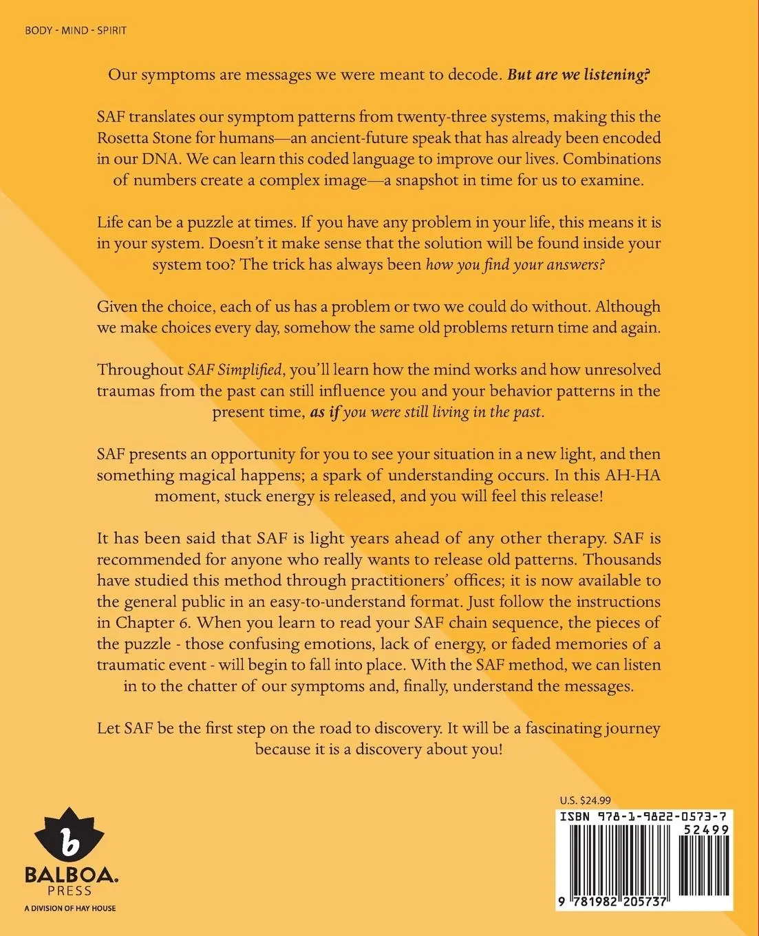 Rückseite: 9781982205737 | Saf Simplified | Self Awareness Formulas | Kathy M Scogna (u. a.)
