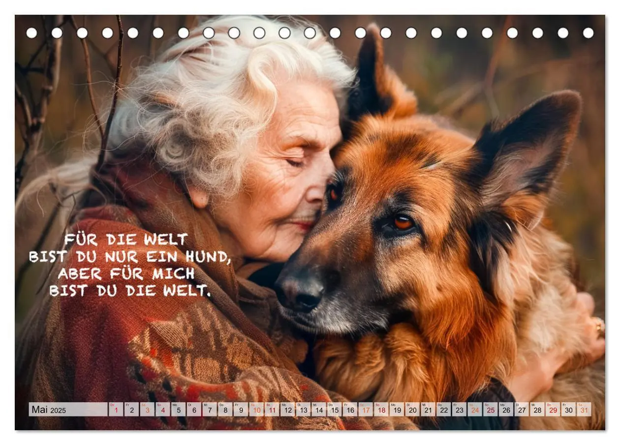 Bild: 9783457165737 | Hunde und berührende Sprüche (Tischkalender 2025 DIN A5 quer),...