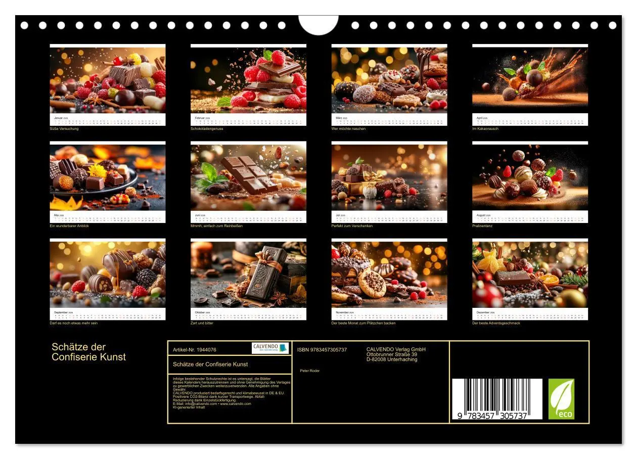 Bild: 9783457305737 | Schätze der Confiserie Kunst (Wandkalender 2026 DIN A4 quer),...
