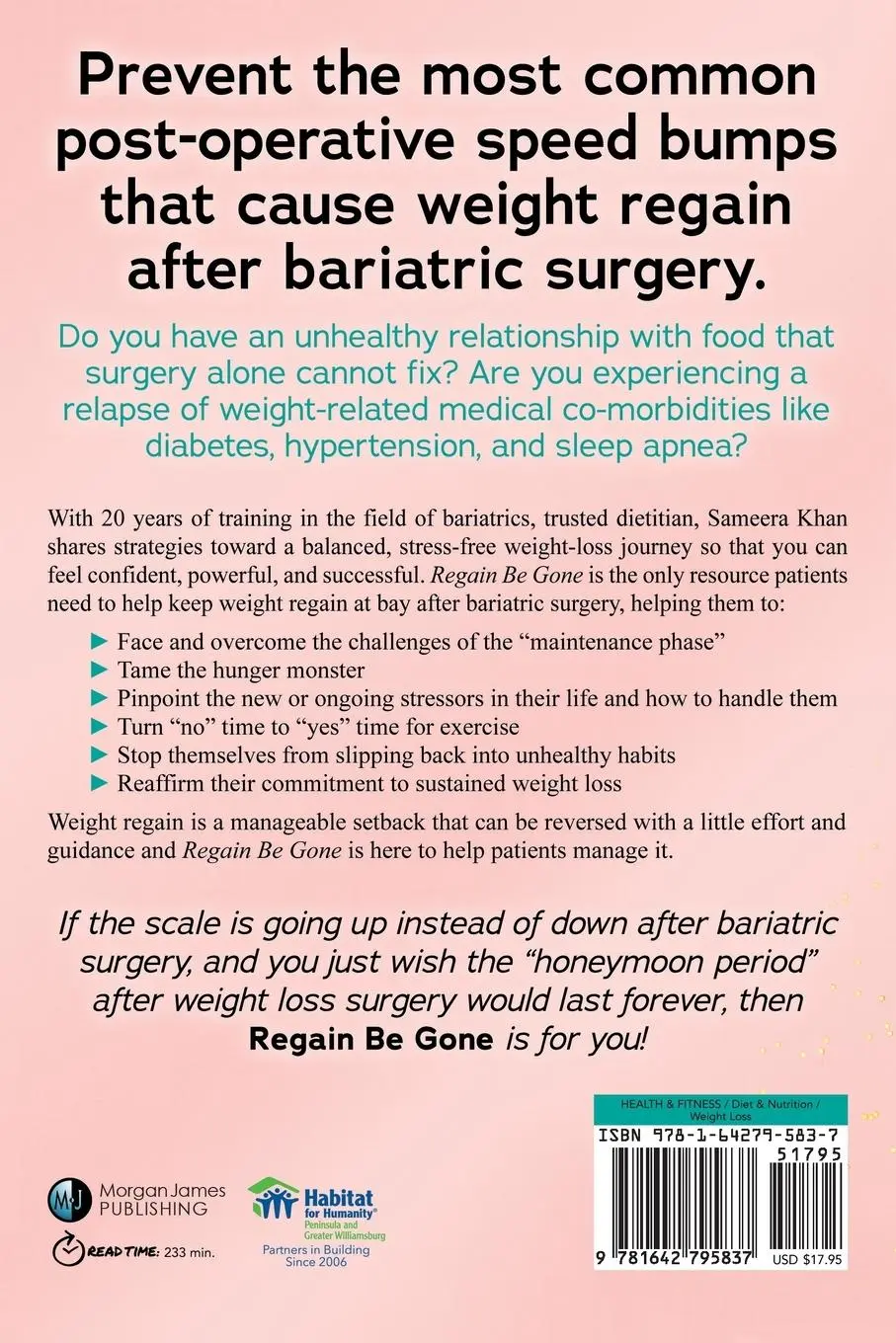 Rückseite: 9781642795837 | Regain Be Gone | RD PA-C Sameera Khan (u. a.) | Taschenbuch | Englisch