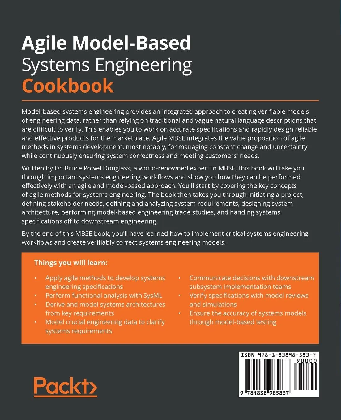 Rückseite: 9781838985837 | Agile Model-Based Systems Engineering Cookbook | Bruce Powel Douglass