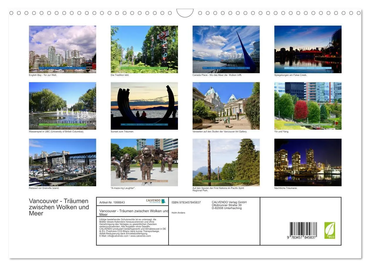 Bild: 9783457845837 | Vancouver - Träumen zwischen Wolken und Meer (Wandkalender 2026 DIN...