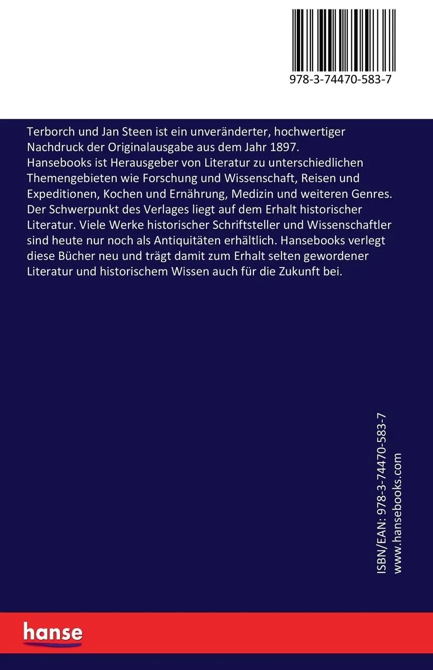 Rückseite: 9783744705837 | Terborch und Jan Steen | Adolf Rosenberg | Taschenbuch | 120 S. | 2017