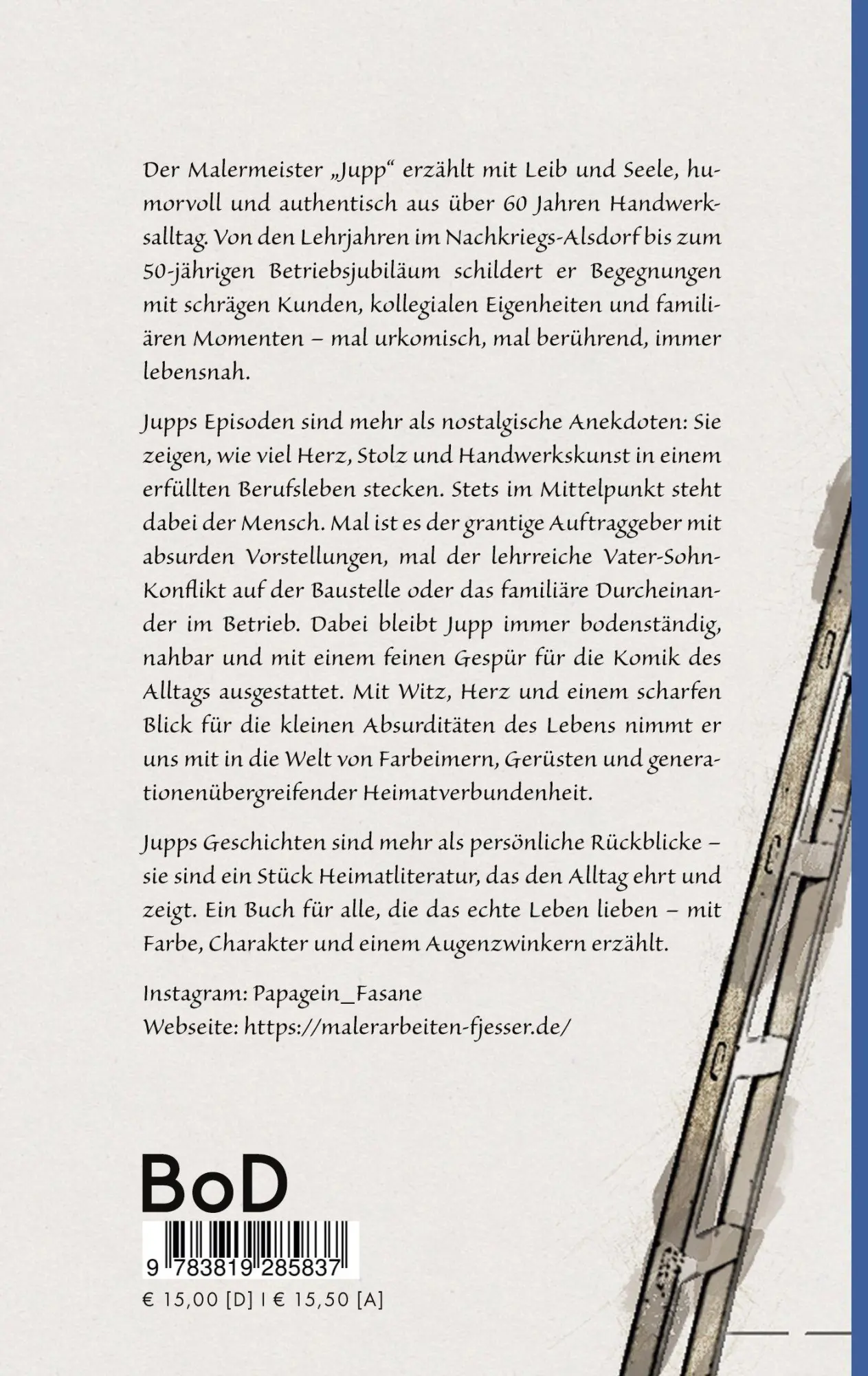 Rückseite: 9783819285837 | Mein Leben vom Piffke (Malerlehrling) zum Master of Professional
