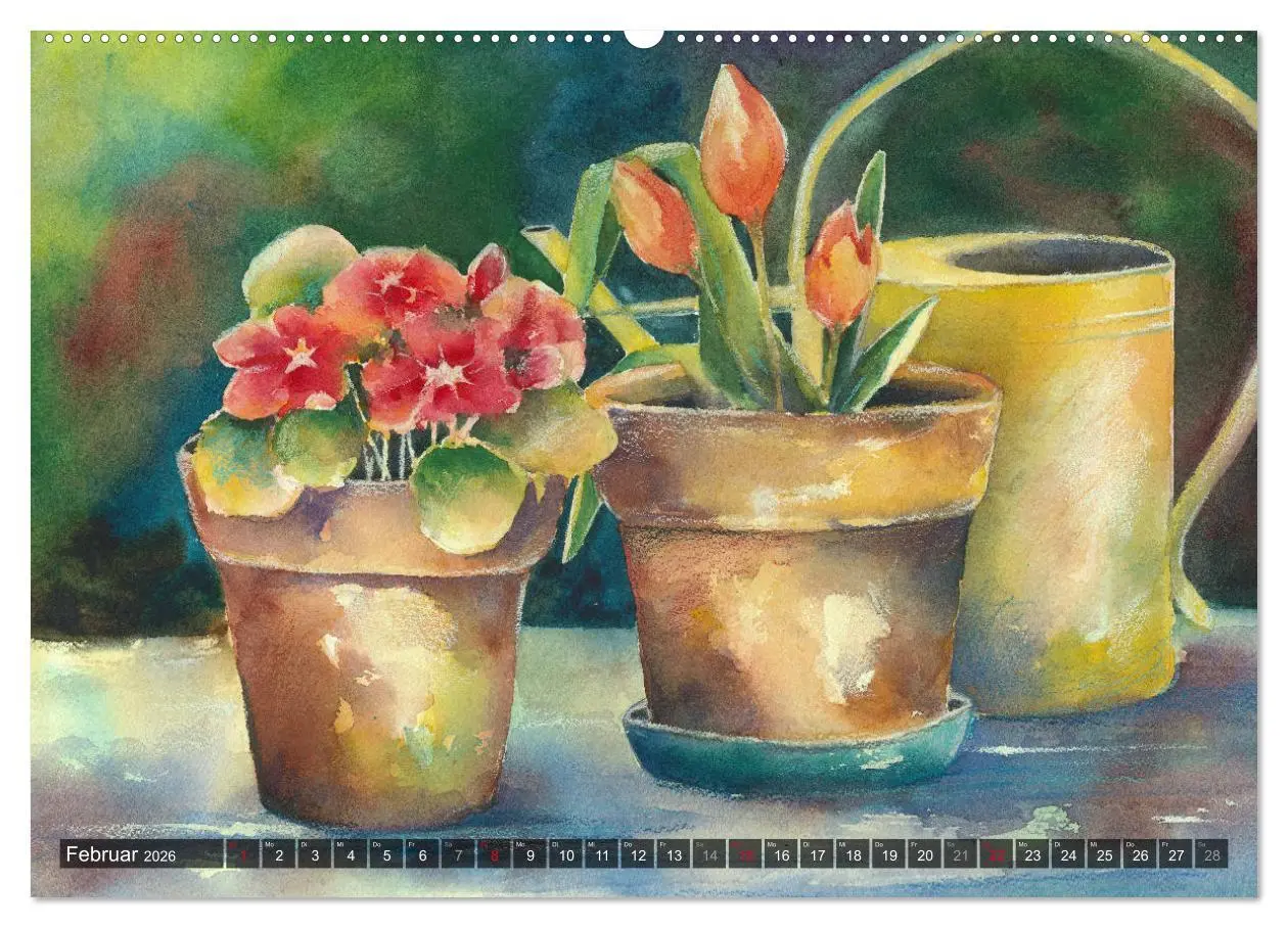 Bild: 9783457905937 | Garten Aquarelle (Wandkalender 2026 DIN A2 quer), CALVENDO...