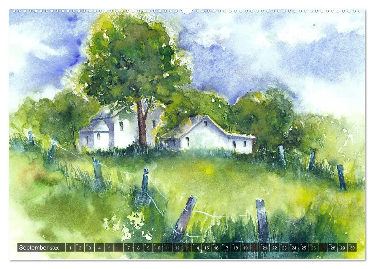 Bild: 9783457905937 | Garten Aquarelle (Wandkalender 2026 DIN A2 quer), CALVENDO...