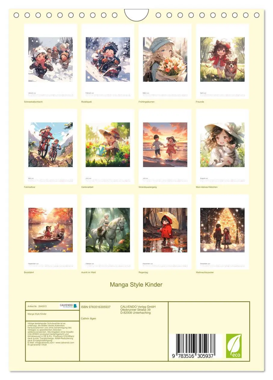 Bild: 9783516305937 | Manga Style Kinder (Wandkalender 2026 DIN A4 hoch), CALVENDO...
