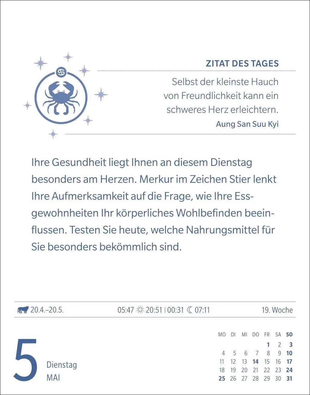 Bild: 9783840035937 | Krebs Sternzeichenkalender 2026 - Tagesabreißkalender - Ihr...