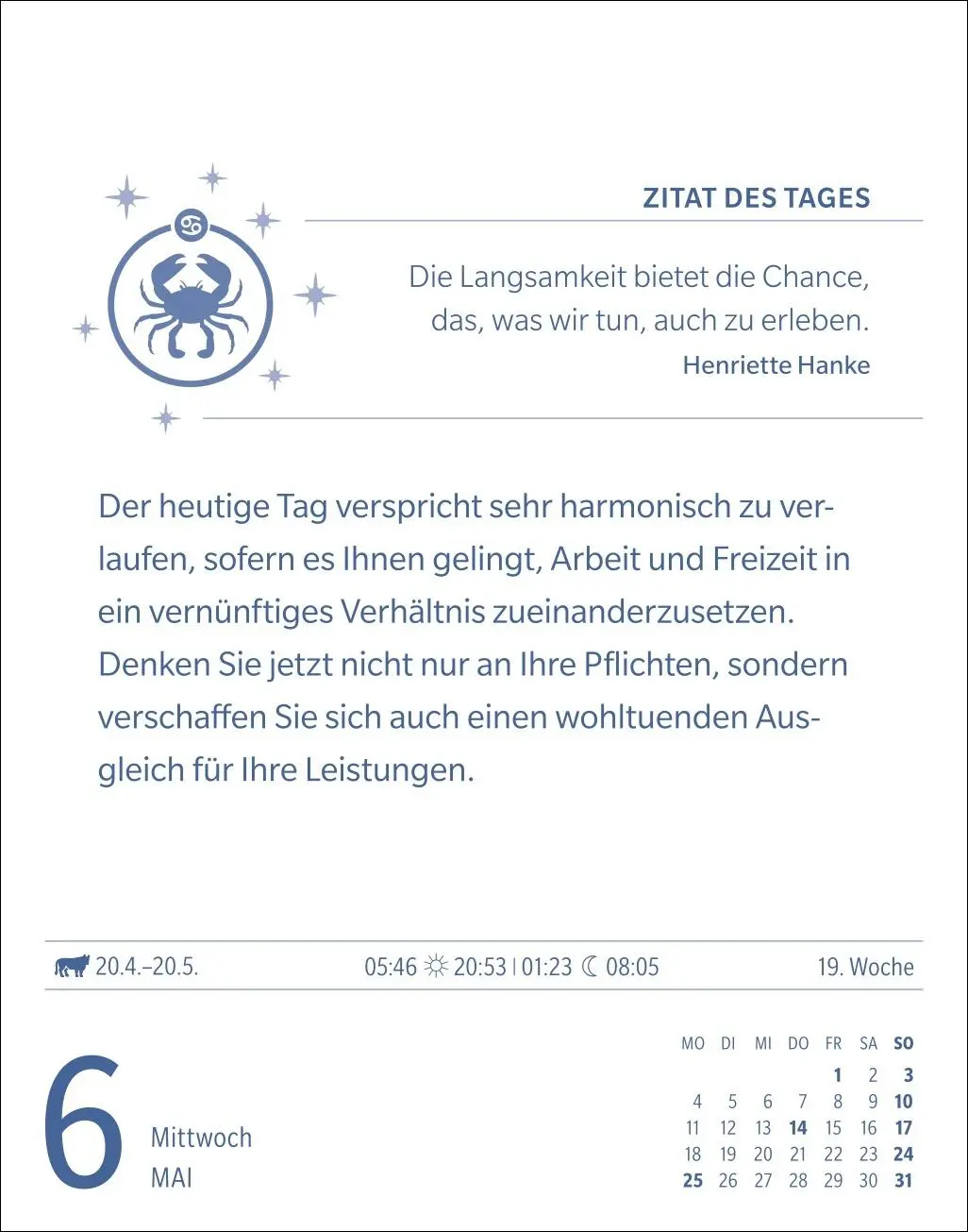 Bild: 9783840035937 | Krebs Sternzeichenkalender 2026 - Tagesabreißkalender - Ihr...
