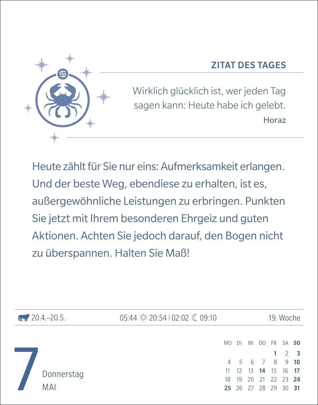 Bild: 9783840035937 | Krebs Sternzeichenkalender 2026 - Tagesabreißkalender - Ihr...