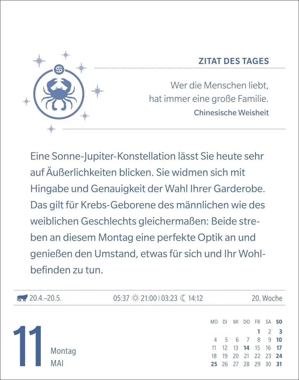 Bild: 9783840035937 | Krebs Sternzeichenkalender 2026 - Tagesabreißkalender - Ihr...