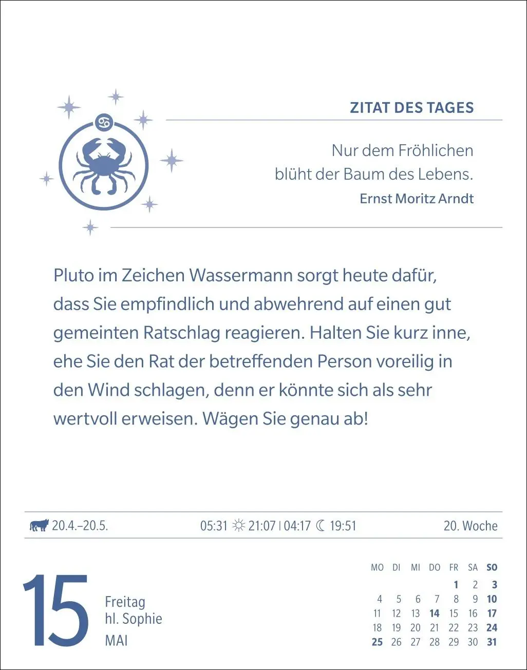 Bild: 9783840035937 | Krebs Sternzeichenkalender 2026 - Tagesabreißkalender - Ihr...