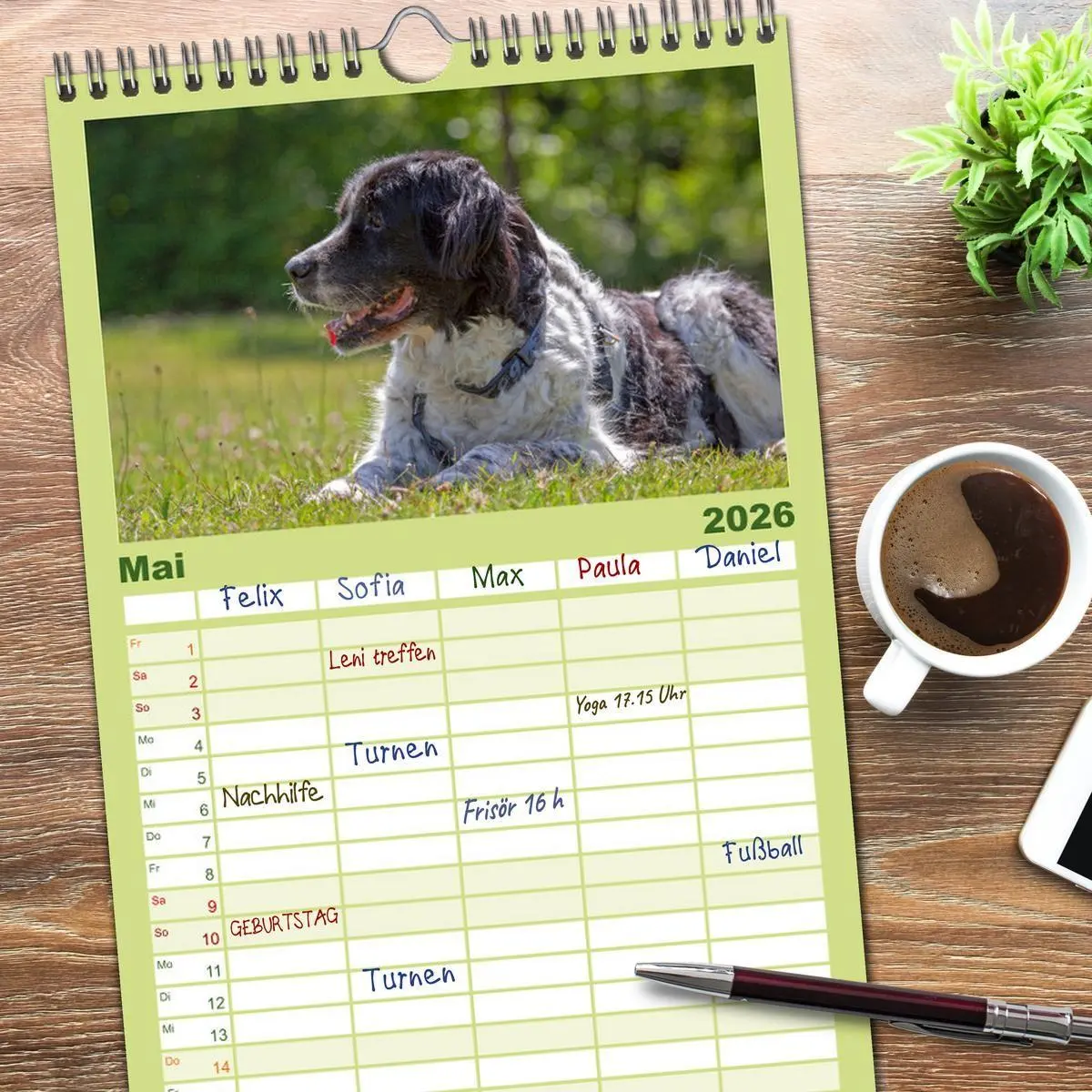 Bild: 9783516506037 | Familienplaner 2026 - Hunde - Beste Freunde der Menschen mit 5...