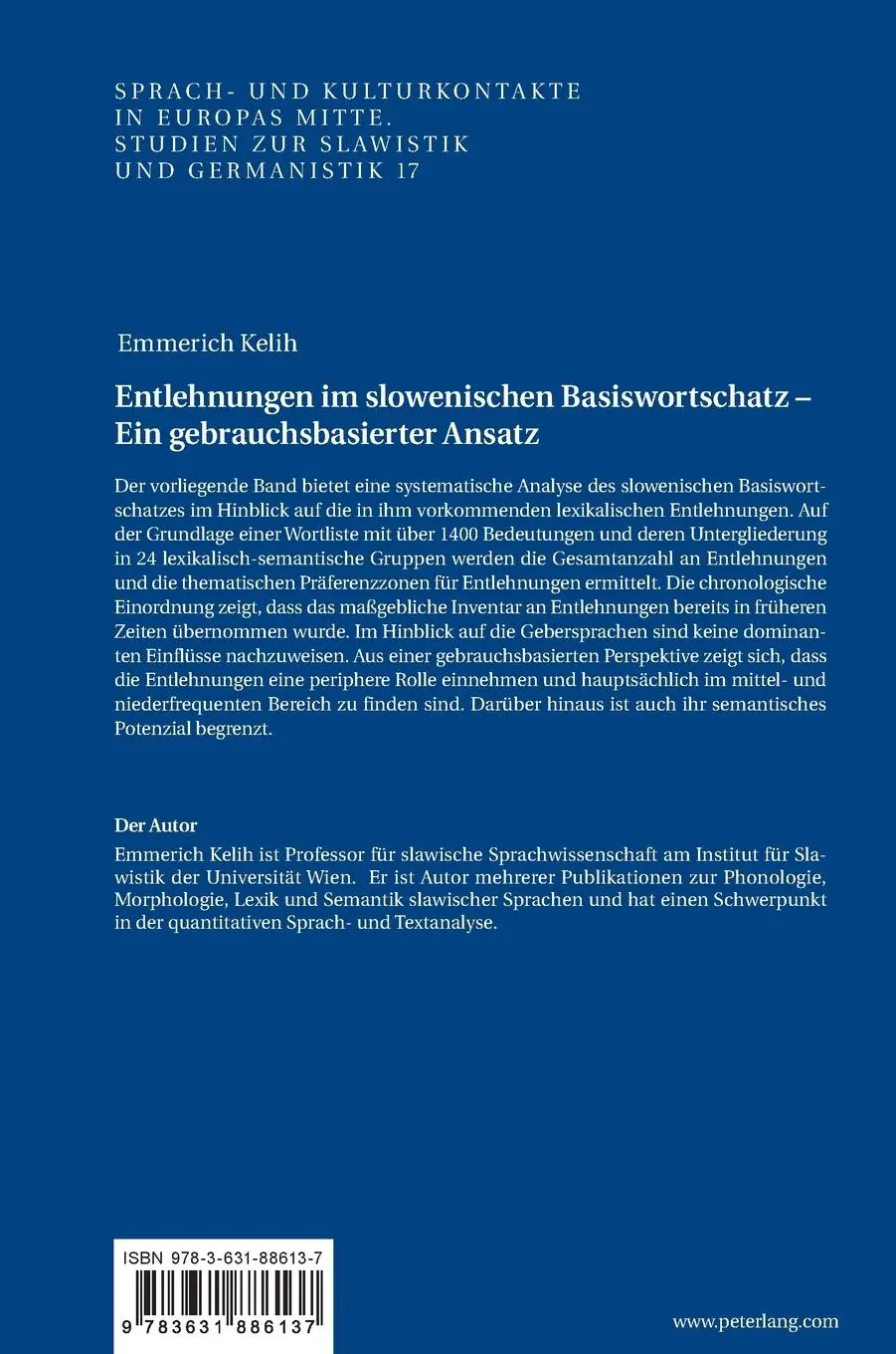 Rückseite: 9783631886137 | Entlehnungen im slowenischen Basiswortschatz - ein...