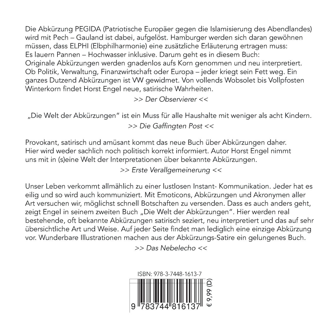 Rückseite: 9783744816137 | Die Welt der Abkürzungen | frisch gepresst und neu interpretiert