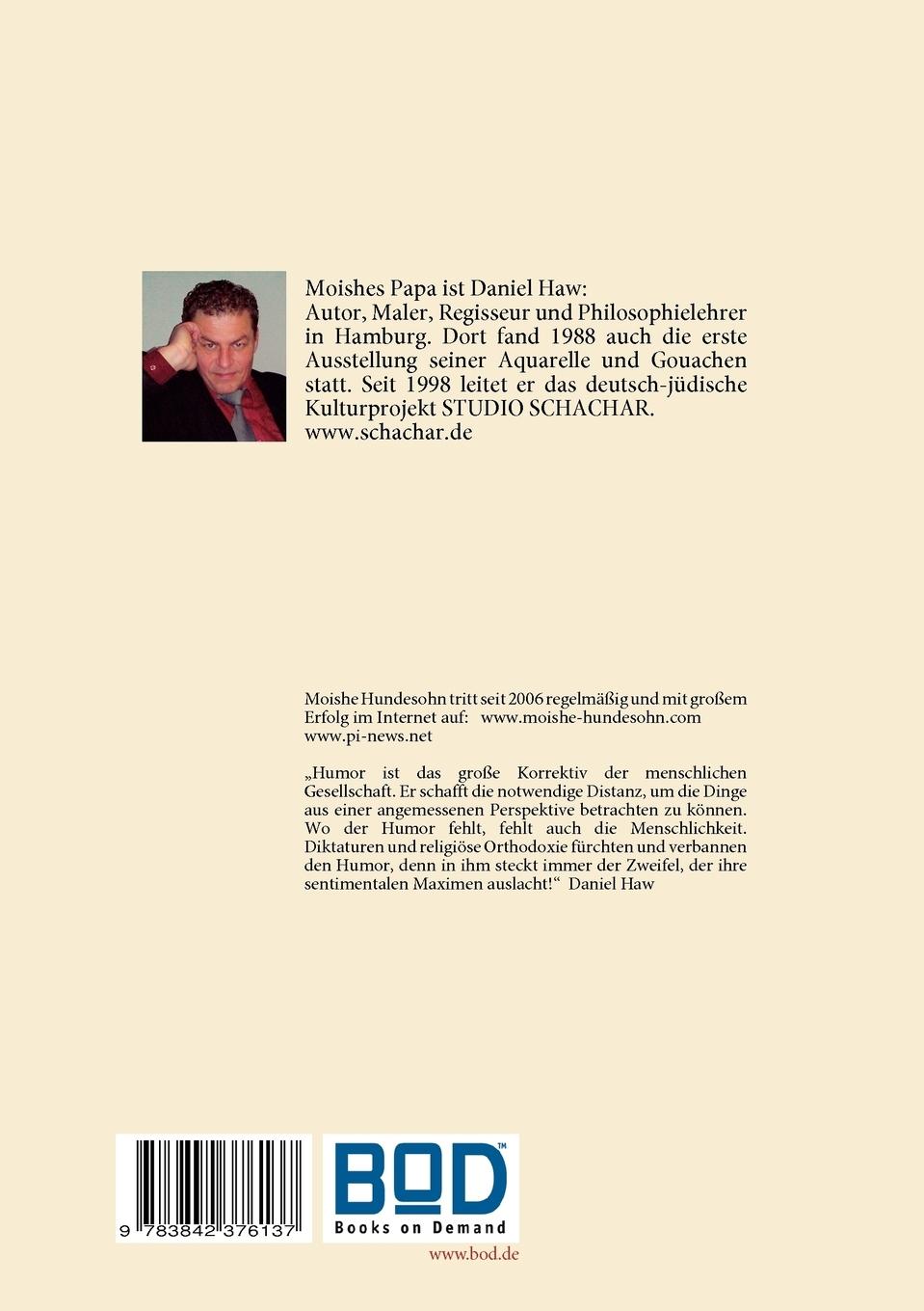 Rückseite: 9783842376137 | Moishe Hundesohn | Ein Hundejahr | Daniel Haw | Taschenbuch | 92 S.