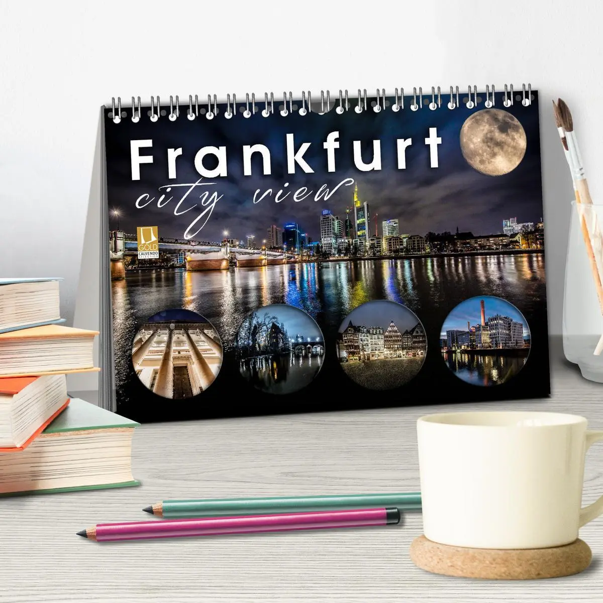 Bild: 9783457876237 | Frankfurt city view (Tischkalender 2026 DIN A5 quer), CALVENDO...