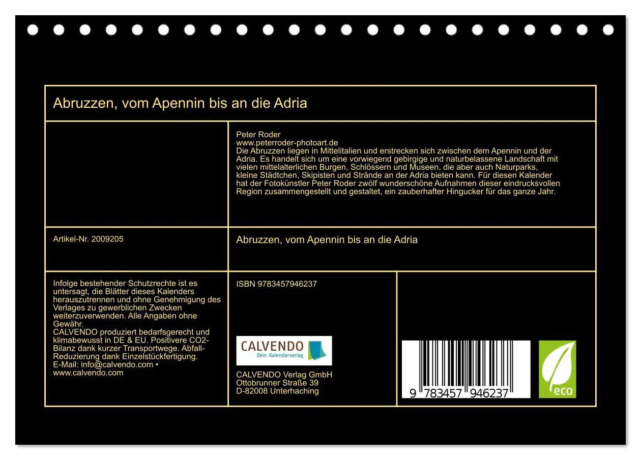 Bild: 9783457946237 | Abruzzen, vom Apennin bis an die Adria (Tischkalender 2026 DIN A5...