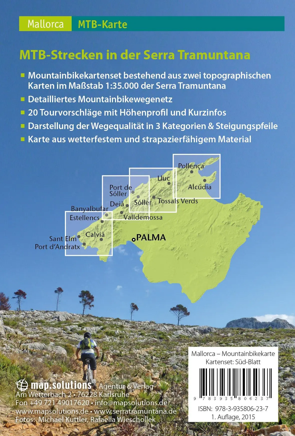 Rückseite: 9783935806237 | Mountainbikekarte Mallorca (Kartenset mit Nord + Süd-Blatt) | Deutsch