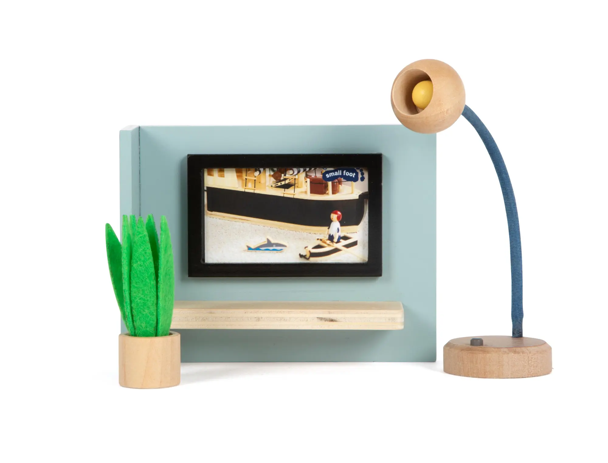 Bild: 4020972126337 | Puppenhausmöbel Wohnzimmer | TV-Board: ca. 13 x 5 x 10 cm | 12633