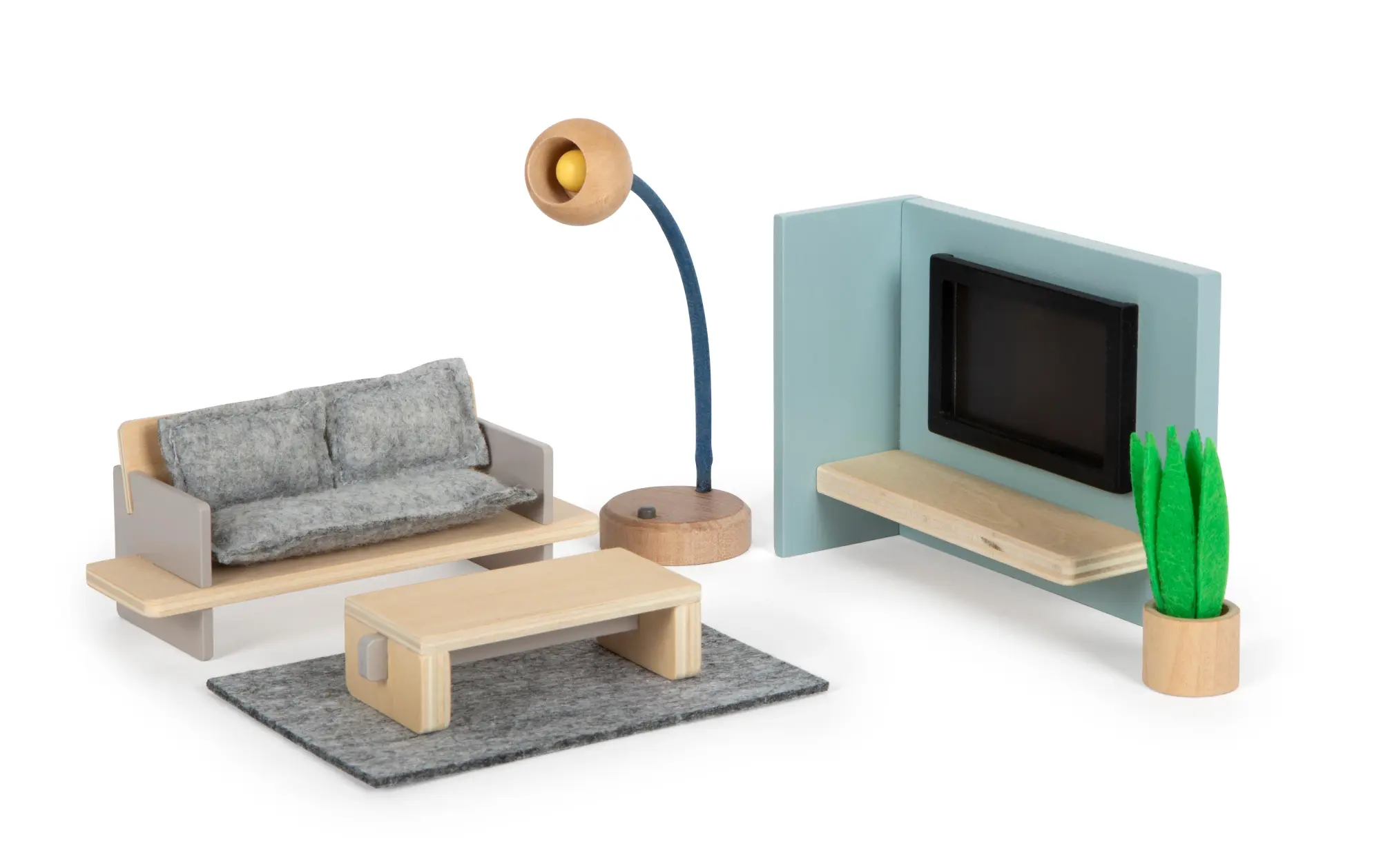 Bild: 4020972126337 | Puppenhausmöbel Wohnzimmer | TV-Board: ca. 13 x 5 x 10 cm | 12633