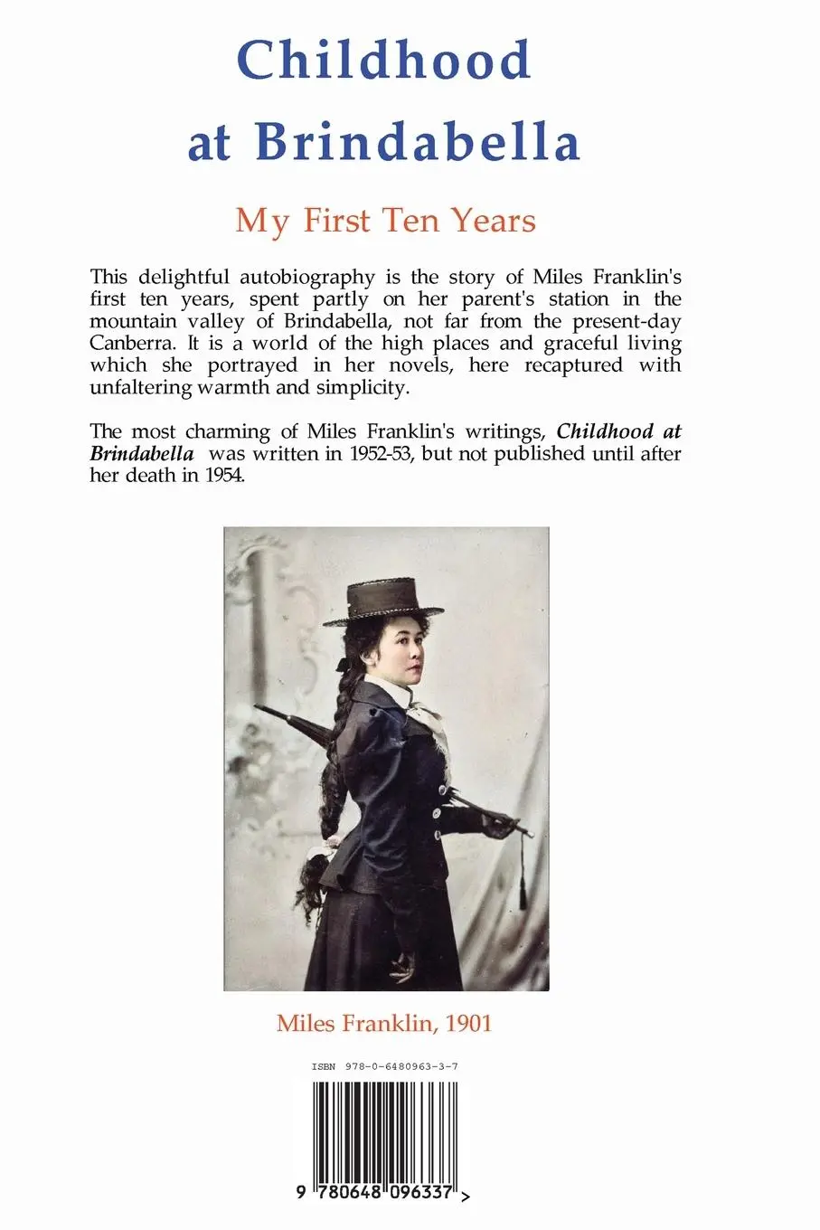 Rückseite: 9780648096337 | Childhood at Brindabella | My First Ten Years | Miles Franklin | Buch