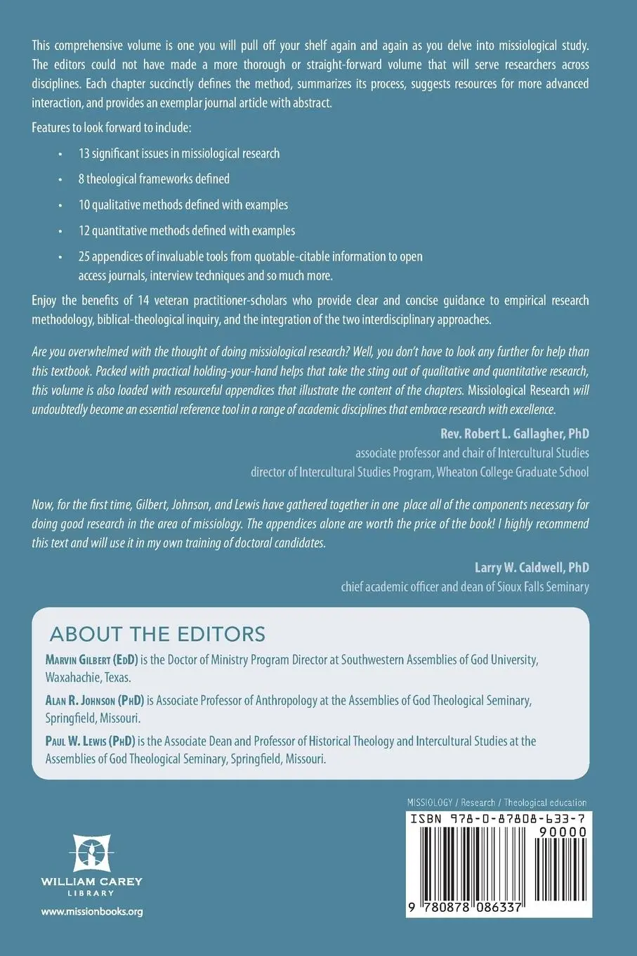 Rückseite: 9780878086337 | Missiological Research | Marvin Gilbert (u. a.) | Taschenbuch | 2018