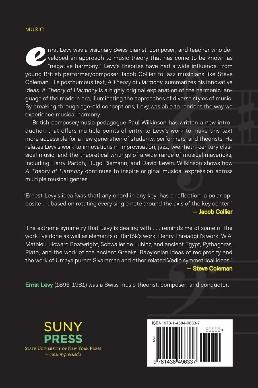 Rückseite: 9781438496337 | A Theory of Harmony | With A New Introduction by Paul Wilkinson | Levy
