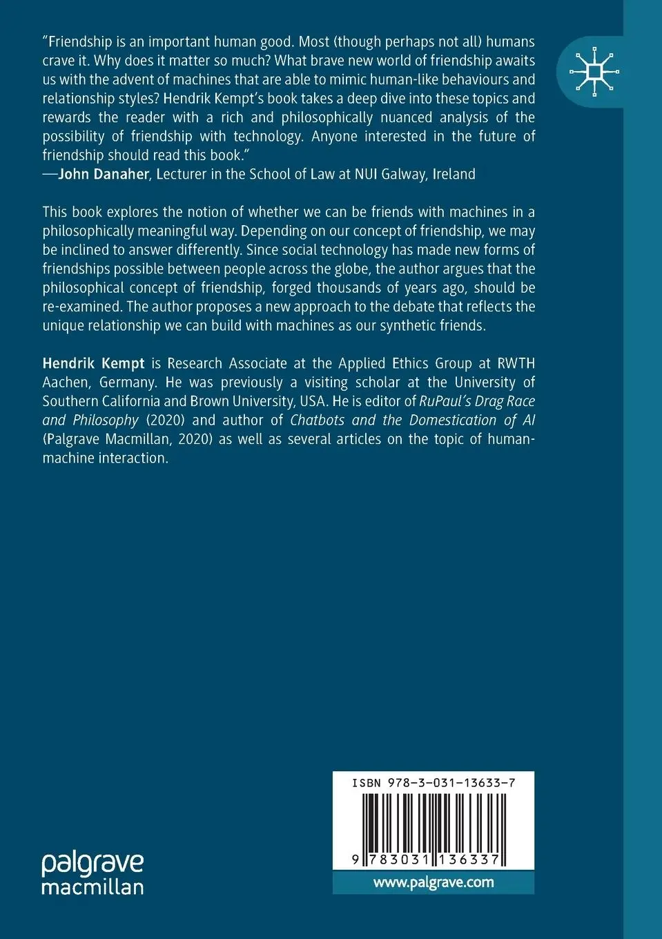 Rückseite: 9783031136337 | Synthetic Friends | A Philosophy of Human-Machine Friendship | Kempt