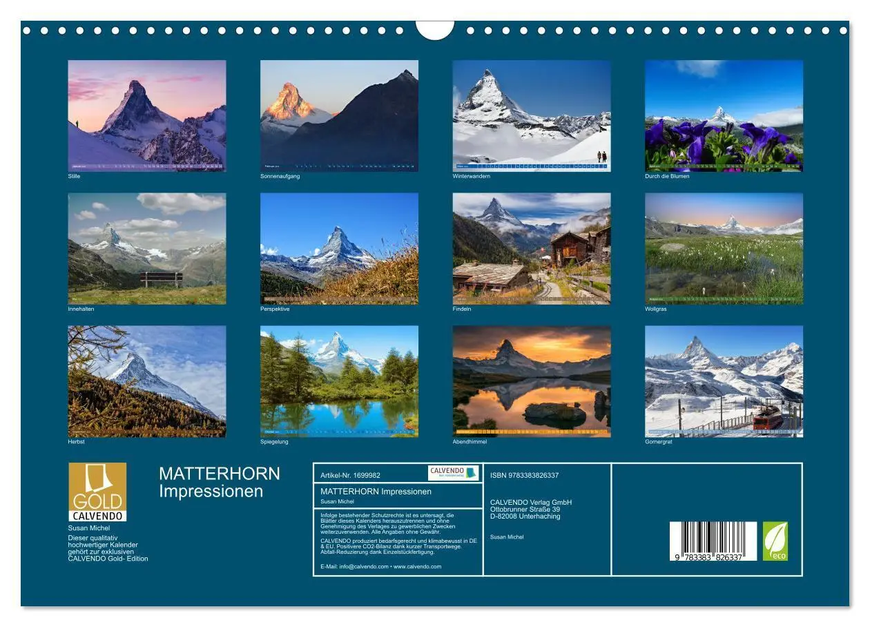 Bild: 9783383826337 | MATTERHORN Impressionen (Wandkalender 2025 DIN A3 quer), CALVENDO...