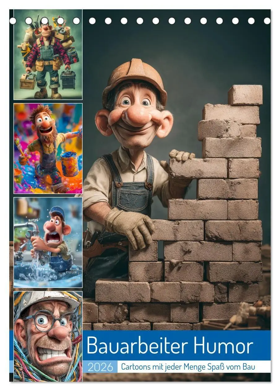 Cover: 9783516716337 | Bauarbeiter Humor (Tischkalender 2026 DIN A5 hoch), CALVENDO...