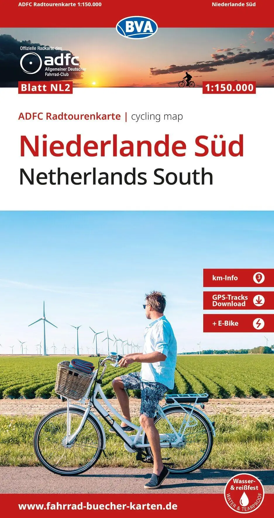 BVA ADFC Radtourenkarte Niederlande Süd, mit Knotenpunkten 1:150.000