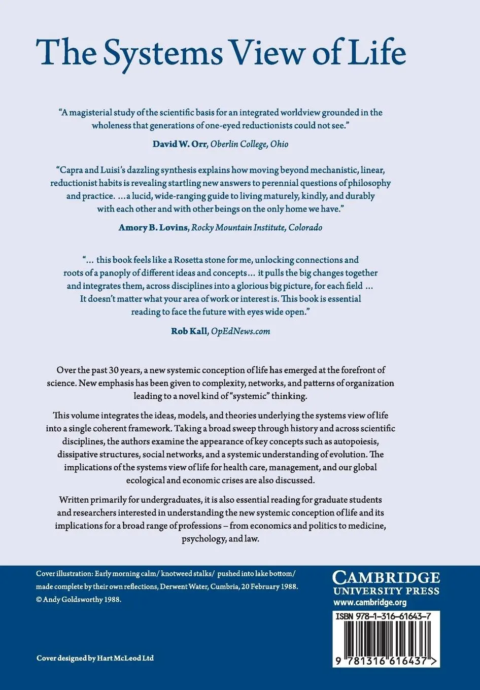 Rückseite: 9781316616437 | The Systems View of Life | A Unifying Vision | Fritjof Capra (u. a.)