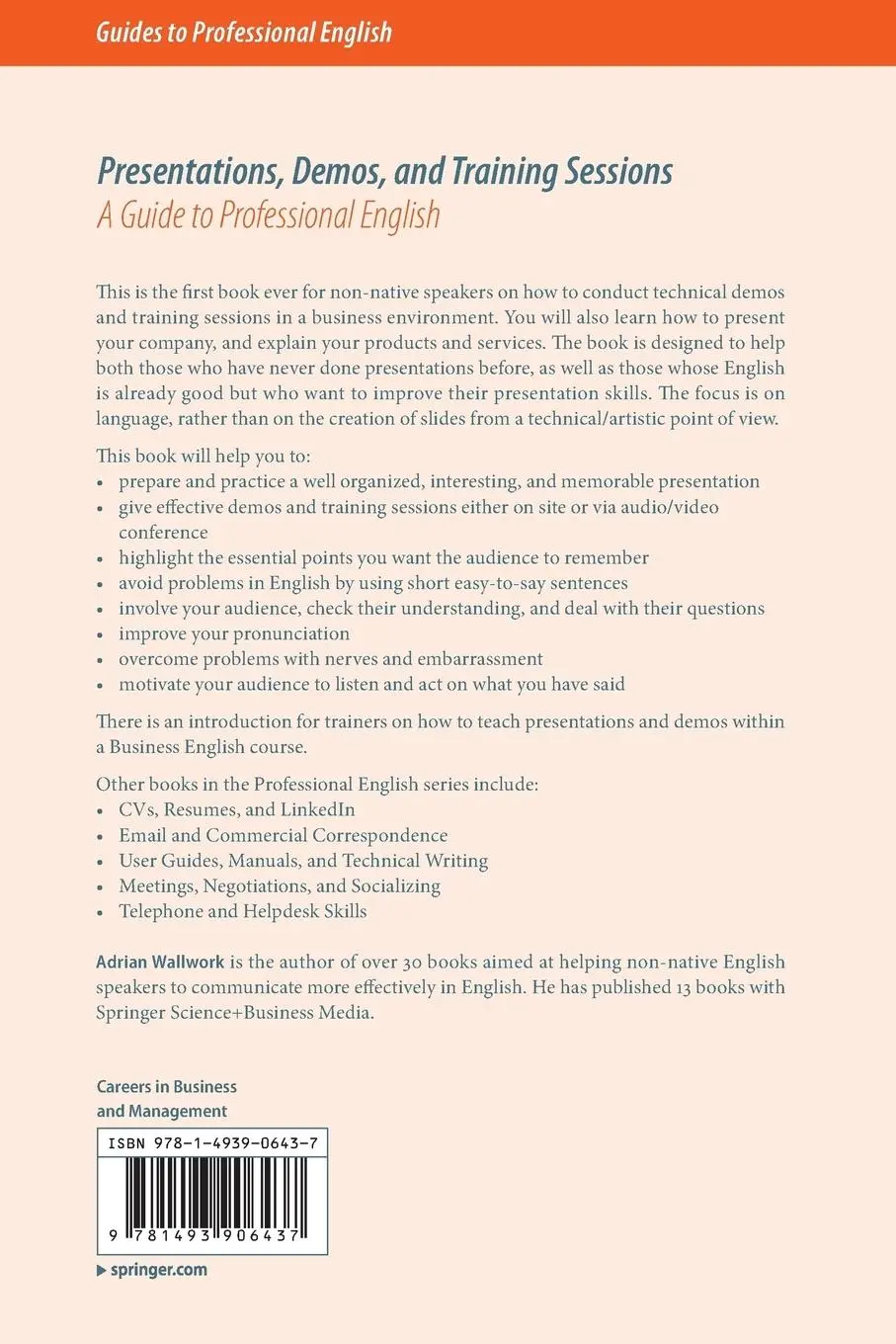 Rückseite: 9781493906437 | Presentations, Demos, and Training Sessions | Adrian Wallwork | Buch