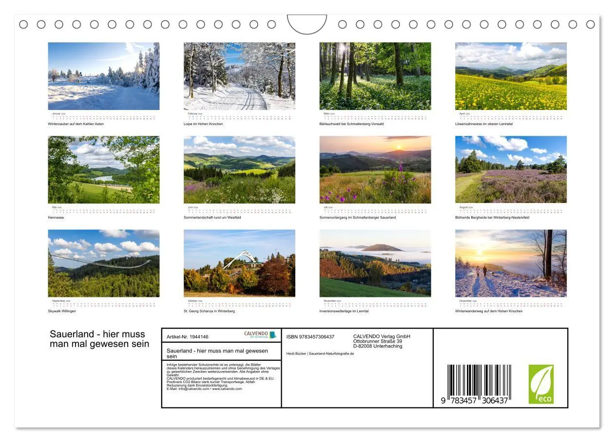 Bild: 9783457306437 | Sauerland - hier muss man mal gewesen sein (Wandkalender 2026 DIN...