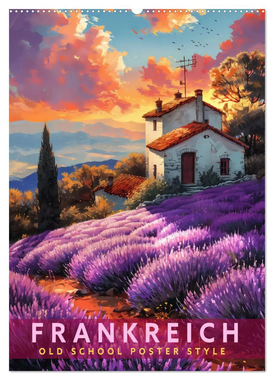 Cover: 9783516256437 | Frankreich - Old School Poster Style (Wandkalender 2026 DIN A2...