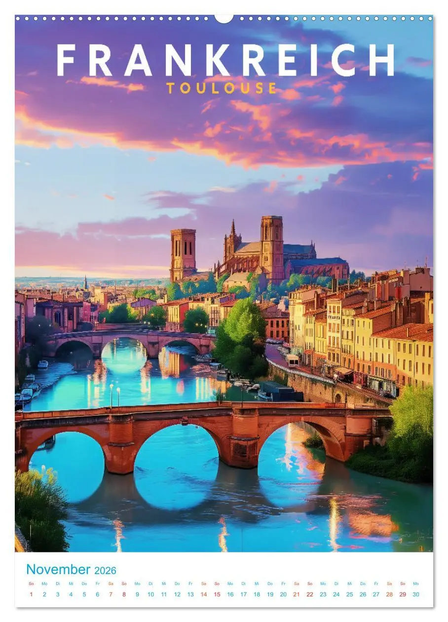Bild: 9783516256437 | Frankreich - Old School Poster Style (Wandkalender 2026 DIN A2...