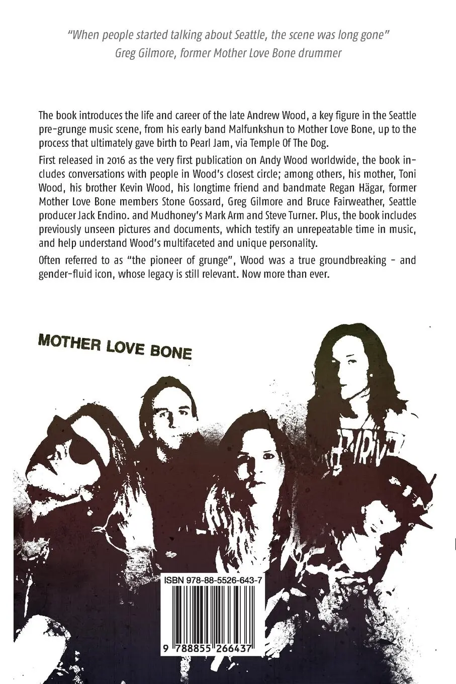 Rückseite: 9788855266437 | Andy Wood. To live, die and shine in pre-grunge Seattle | Sgarella