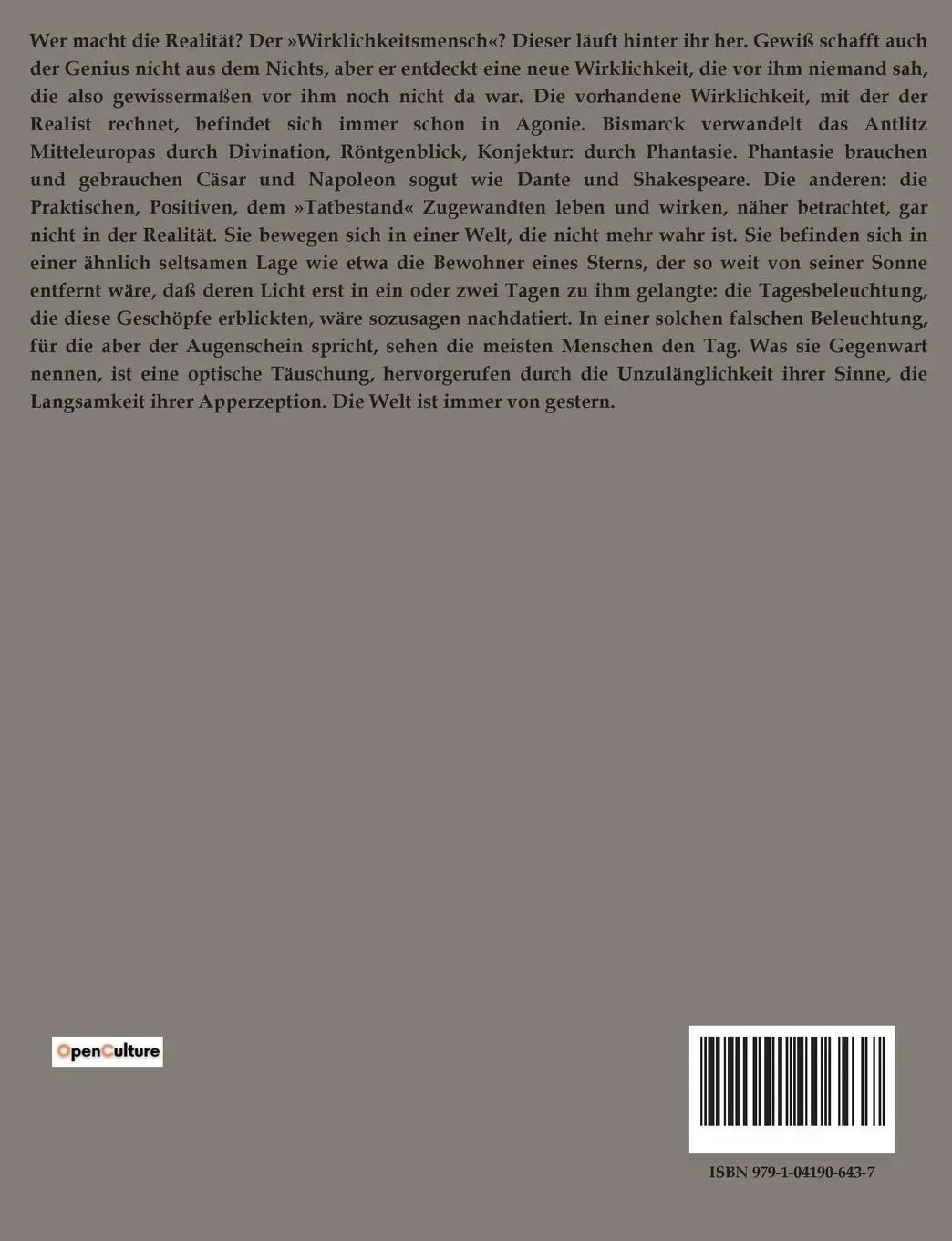 Rückseite: 9791041906437 | Kulturgeschichte der Neuzeit | Egon Friedell | Taschenbuch | 200 S.