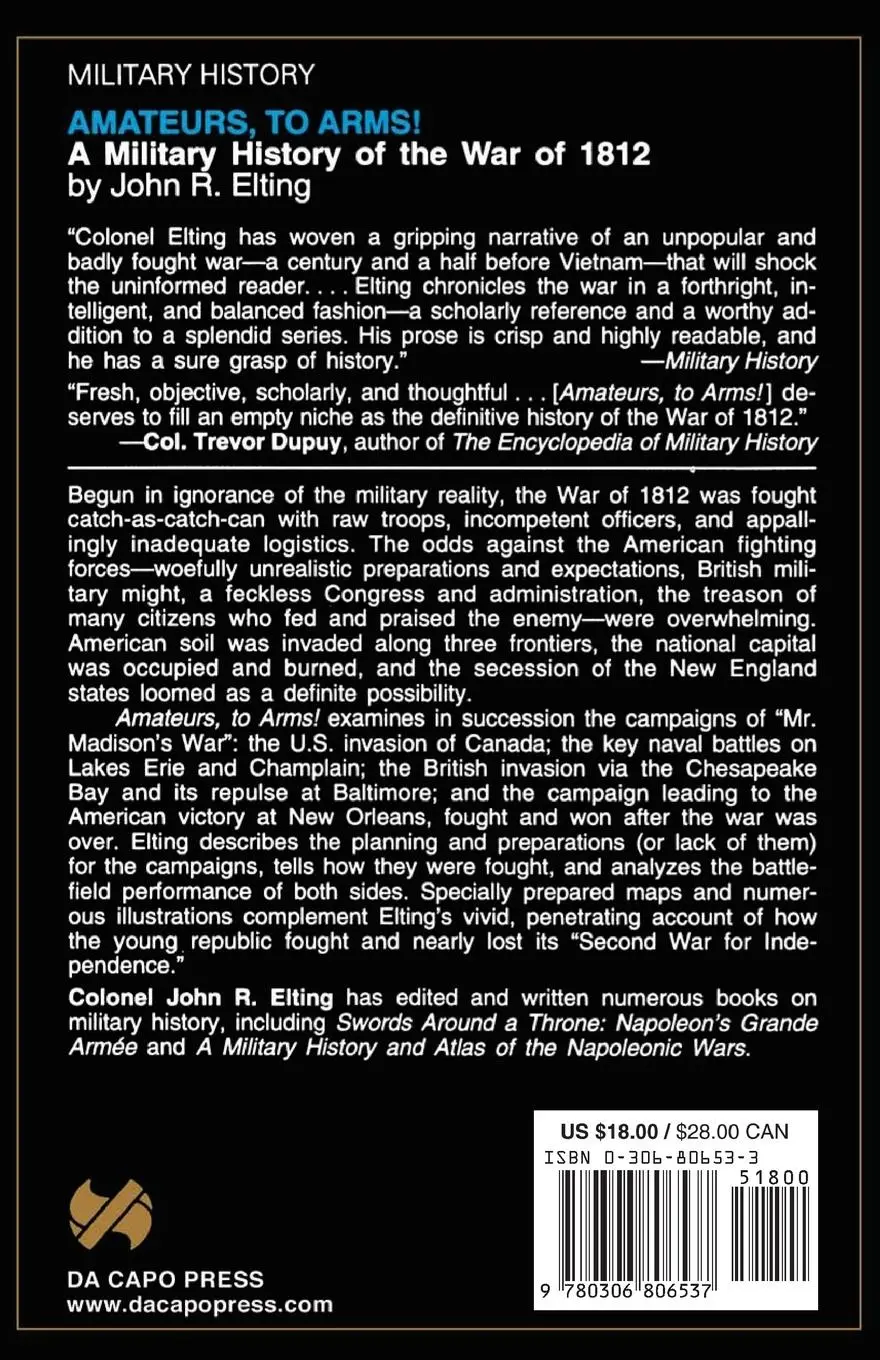 Rückseite: 9780306806537 | Amateurs, to Arms! | A Military History of the War of 1812 | Elting