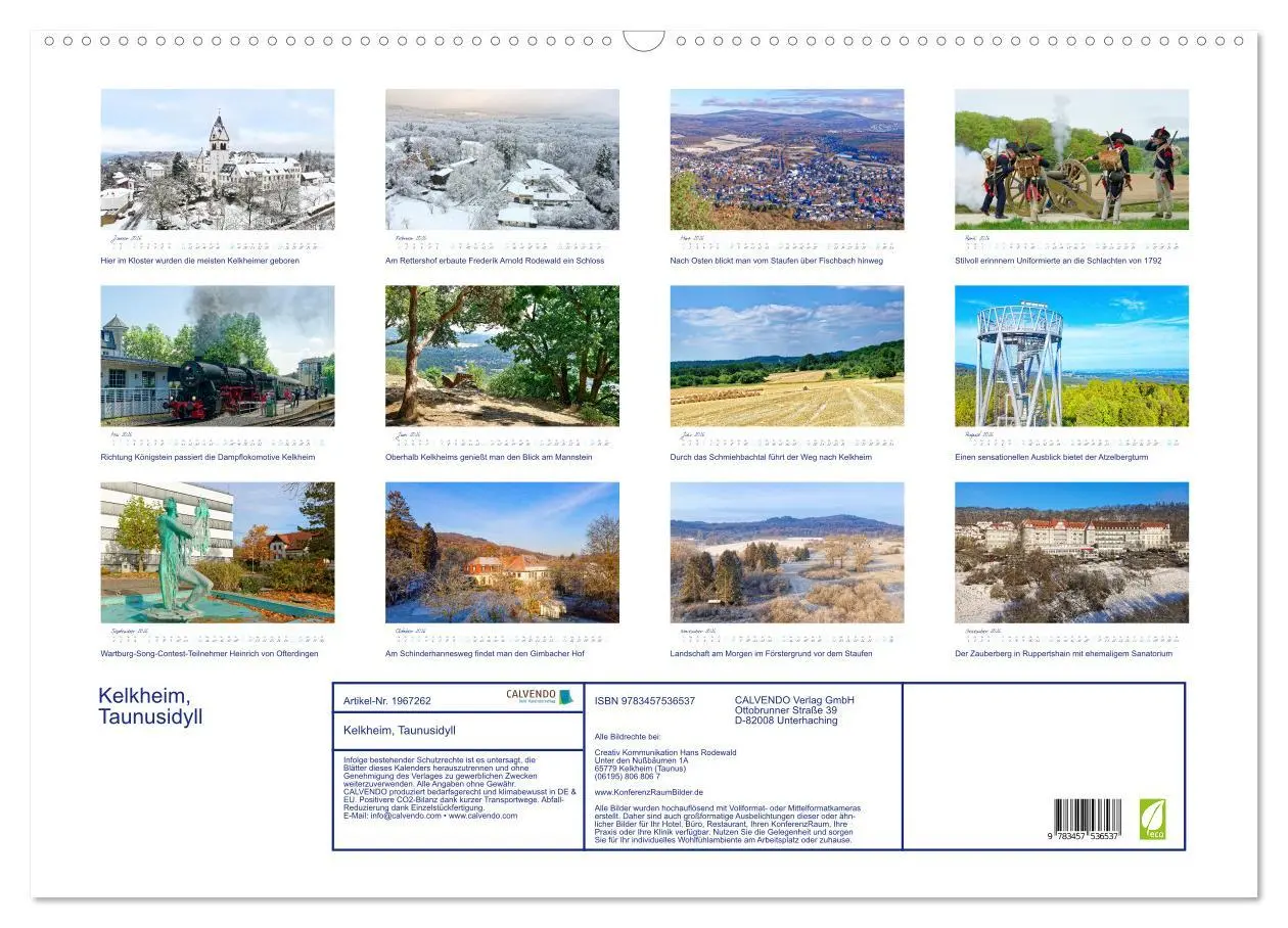 Bild: 9783457536537 | Kelkheim, Taunusidyll (Wandkalender 2026 DIN A2 quer), CALVENDO...