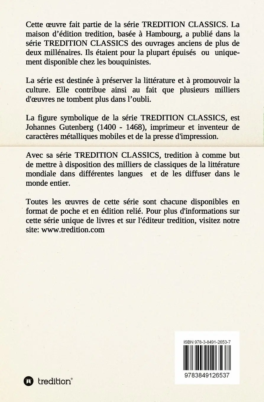 Rückseite: 9783849126537 | La Tempête | William Shakespeare | Taschenbuch | 92 S. | Französisch