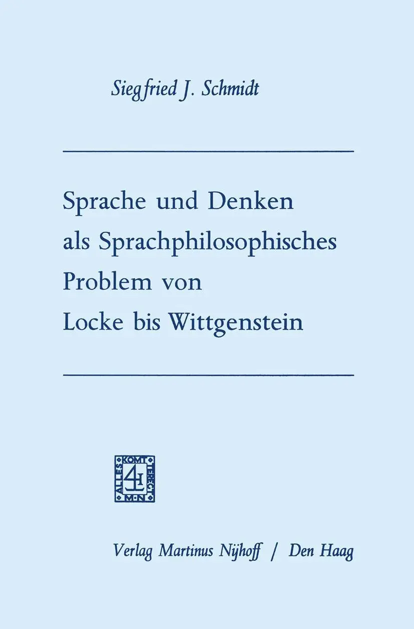 Cover: 9789401186537 | Sprache und Denken als Sprachphilosophisches Problem von Locke bis...