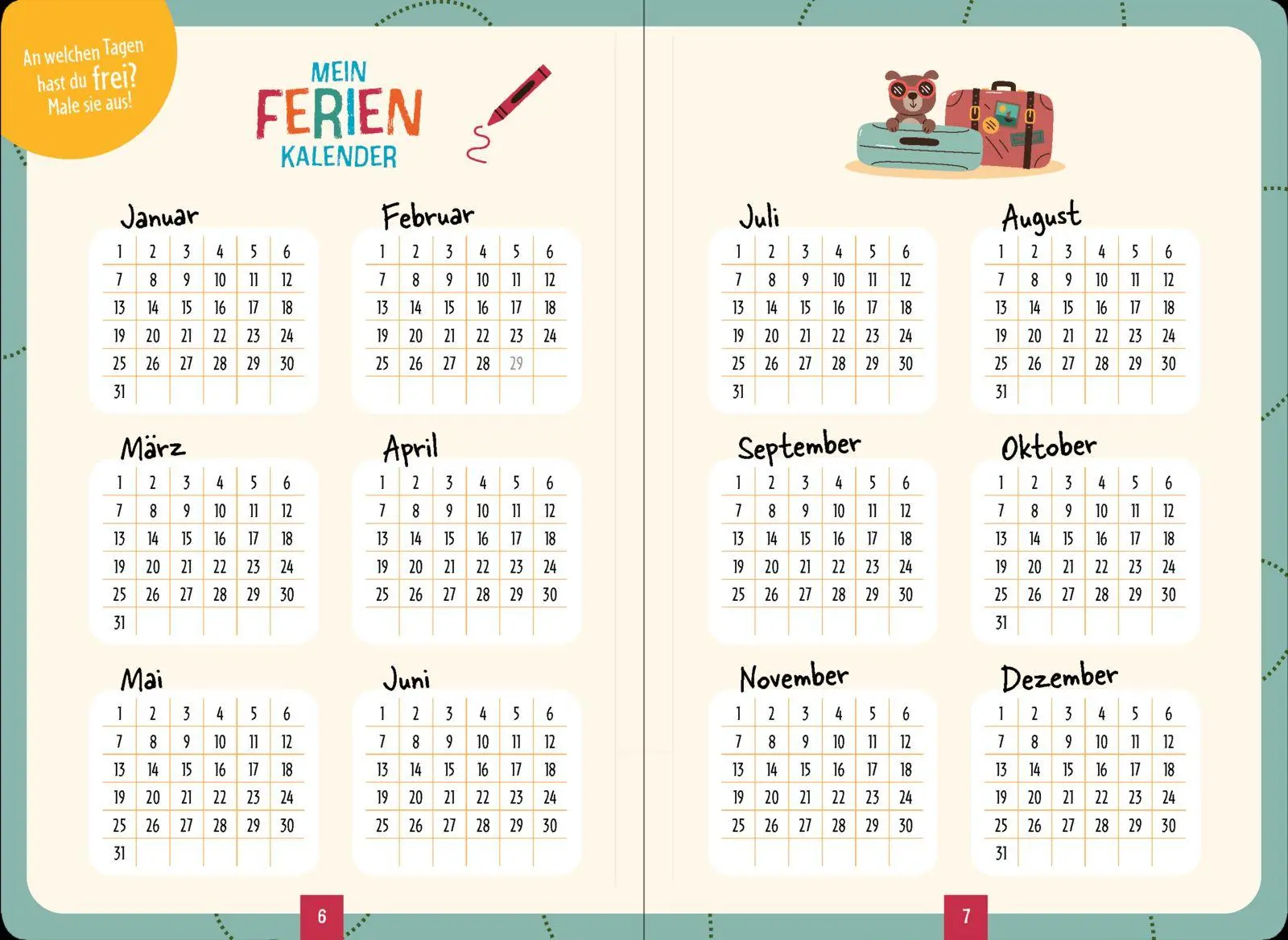 Bild: 4260308346637 | Meine kunterbunte Ferienzeit | Pattloch Verlag | Taschenbuch | 96 S.