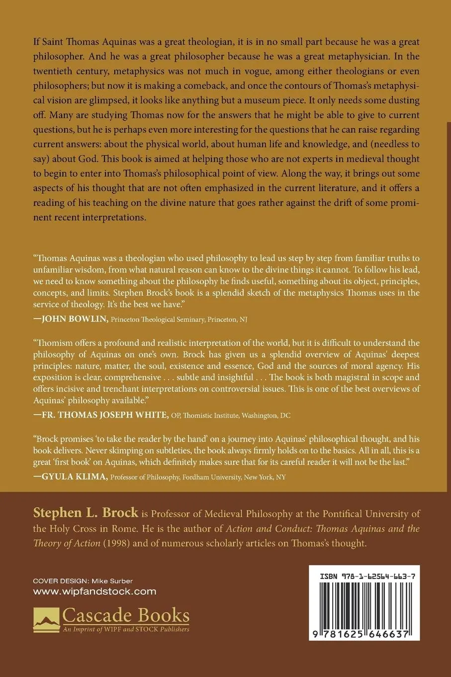 Rückseite: 9781625646637 | The Philosophy of Saint Thomas Aquinas | Stephen L. Brock | Buch