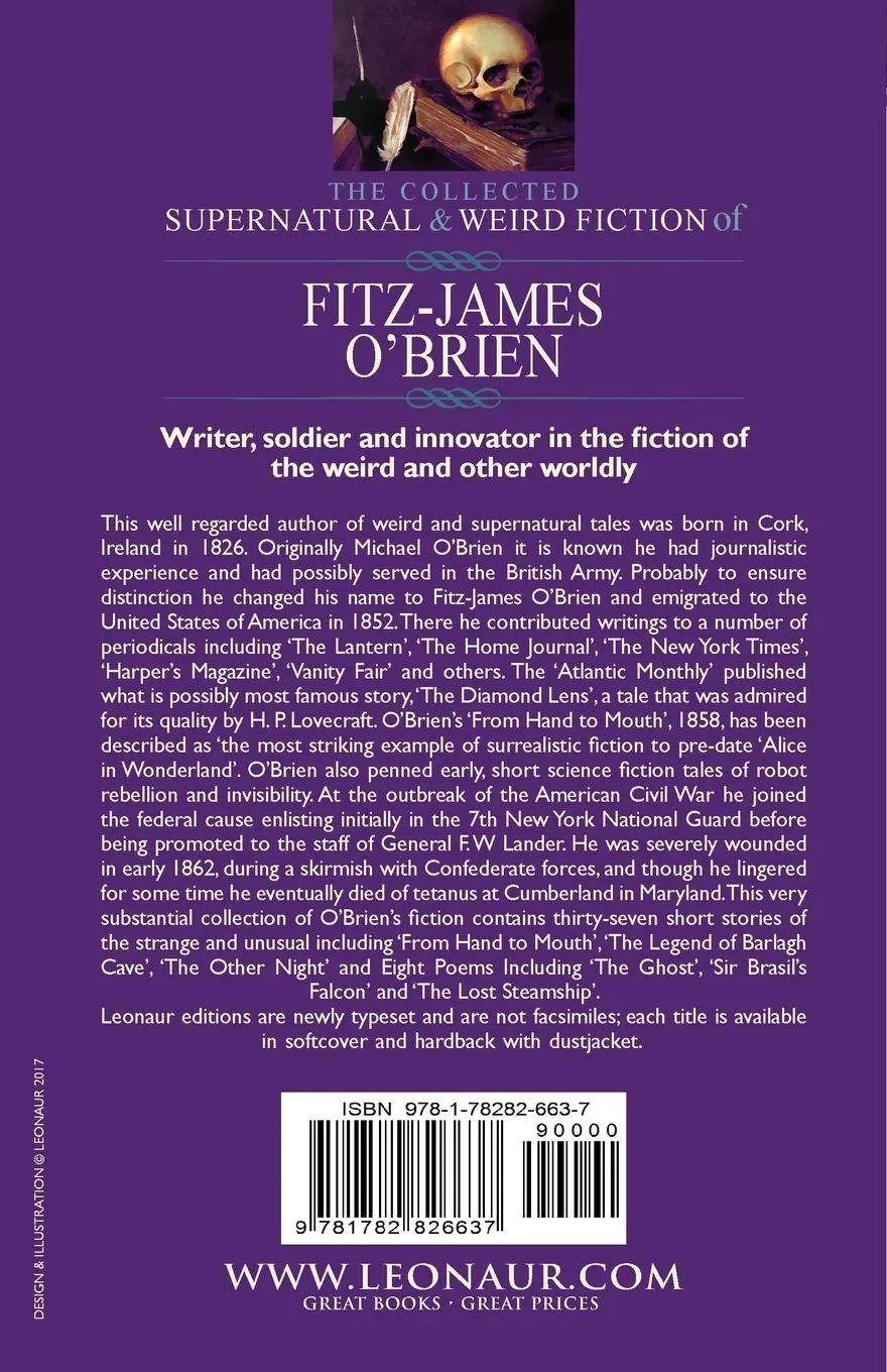 Rückseite: 9781782826637 | The Collected Supernatural and Weird Fiction of Fitz-James O'Brien