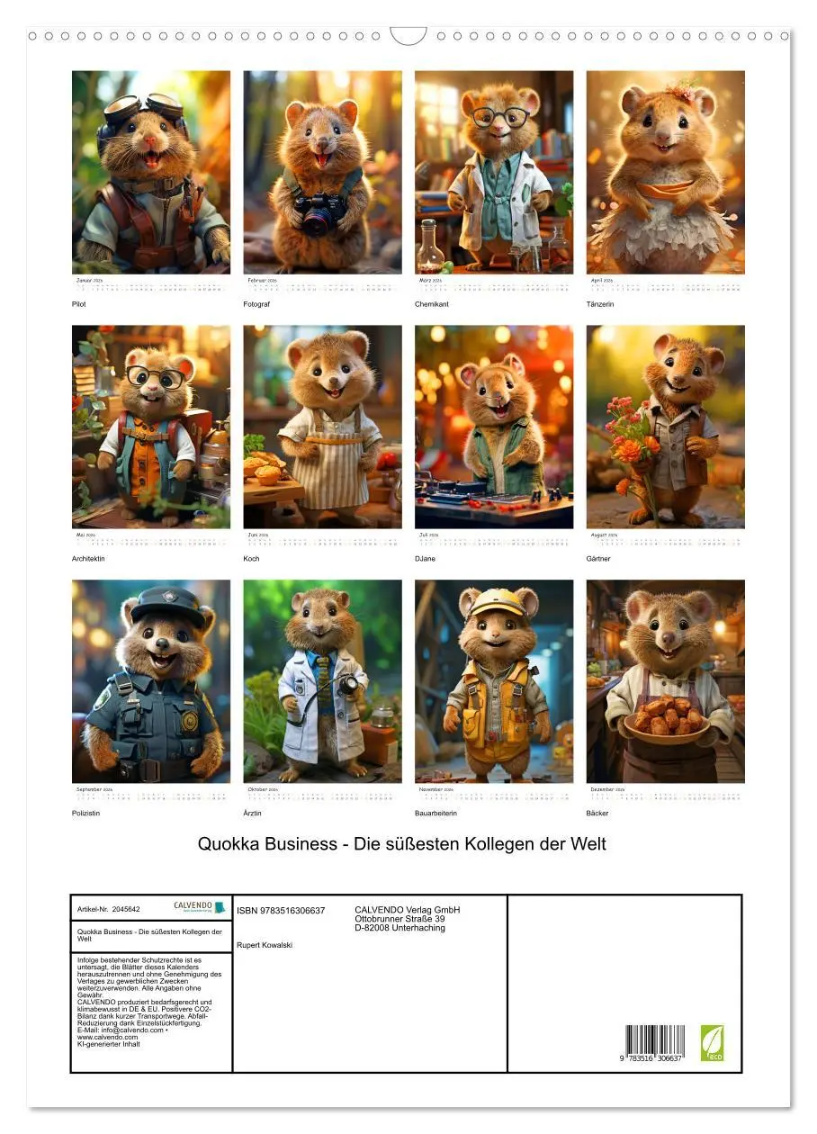Bild: 9783516306637 | Quokka Business - Die süßesten Kollegen der Welt (Wandkalender 2026...
