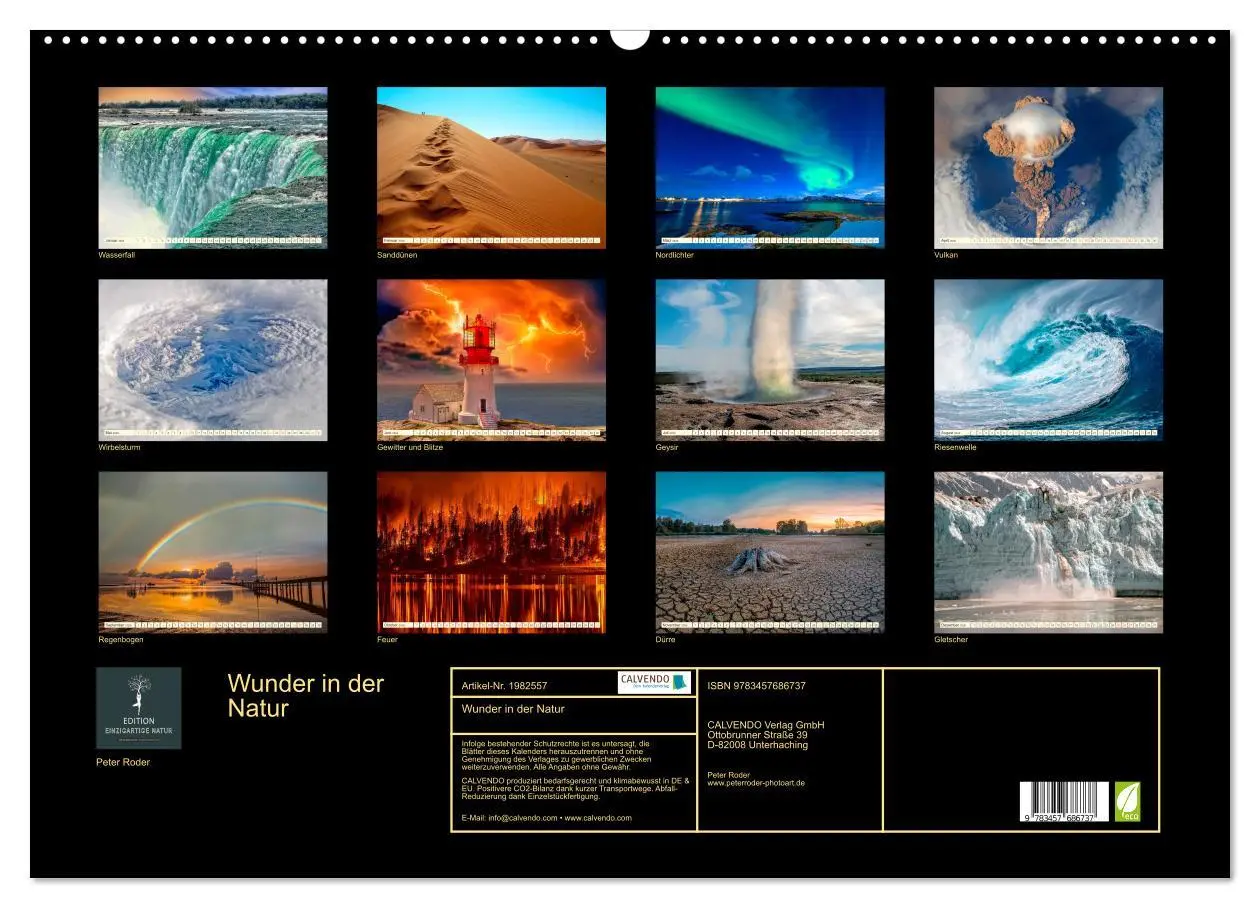 Bild: 9783457686737 | Wunder in der Natur (Wandkalender 2026 DIN A2 quer), CALVENDO...